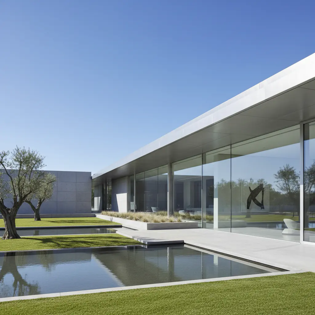 Modern minimalist architectural building