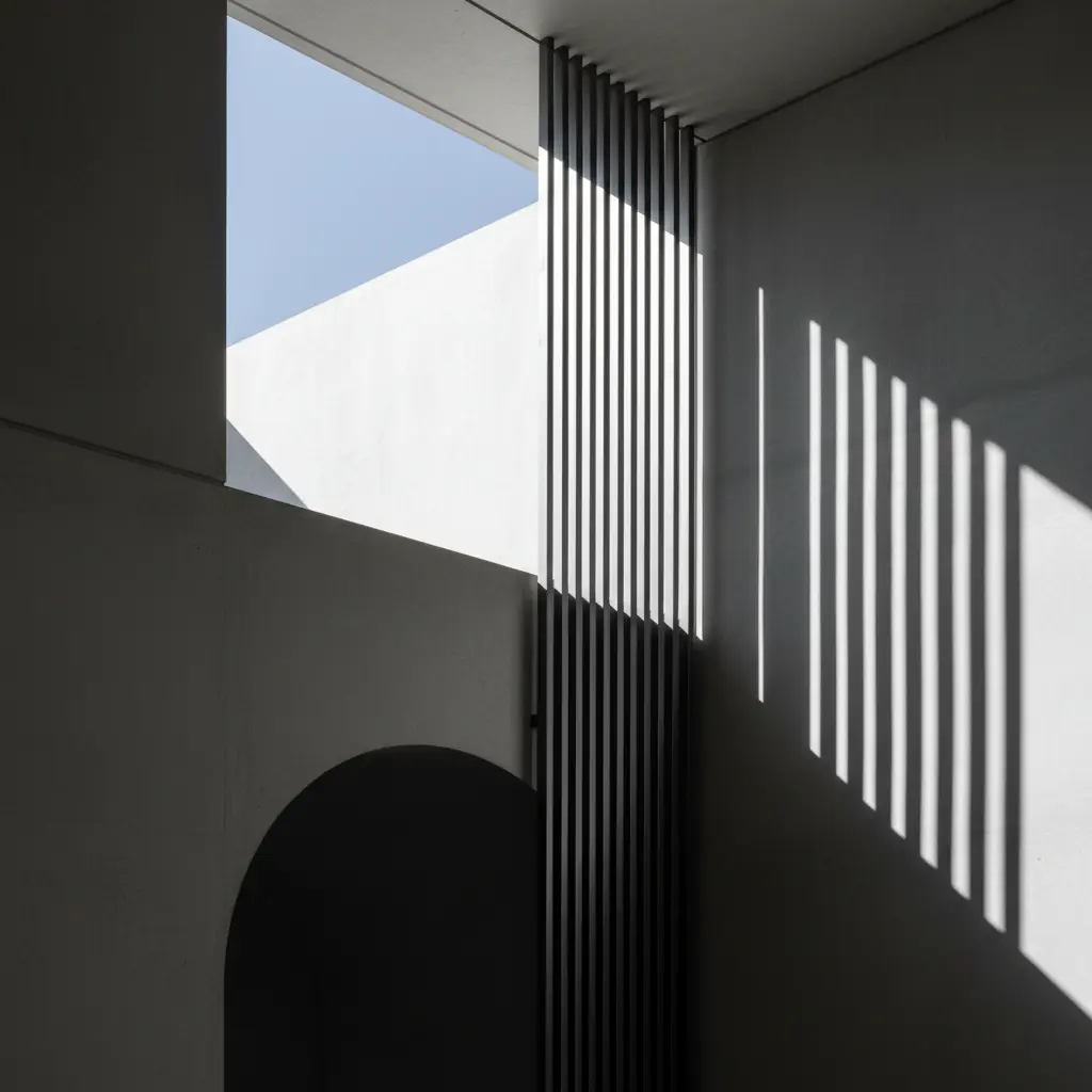 Architectural detail showing light and shadow